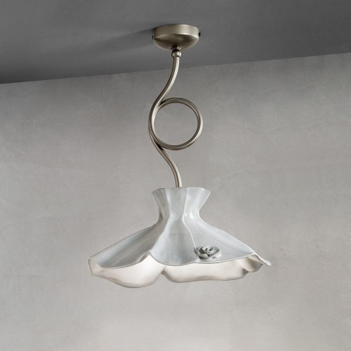 Plafoniera da soffitto classica nichel con ceramica bianca  FL-55