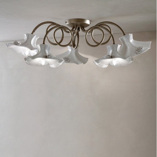 Modern nickel and lecco ceramic ceiling light FL-57