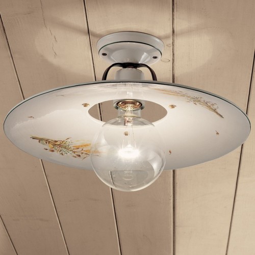 Plafoniera da soffitto classica in ceramica bianca FL-65