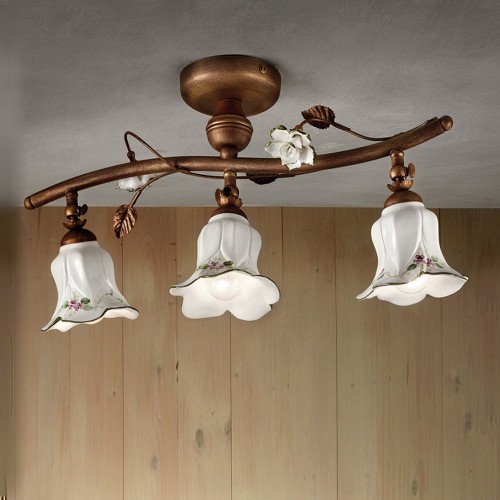 Wrought iron and ceramic ceiling light  FL-131