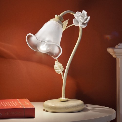 Bedside table lamp in wrought iron and ceramic 1 light FL-150