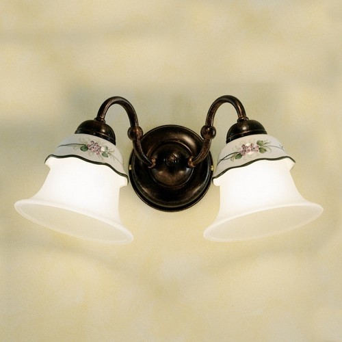 Wrought iron and ceramic  wall light  FL-162