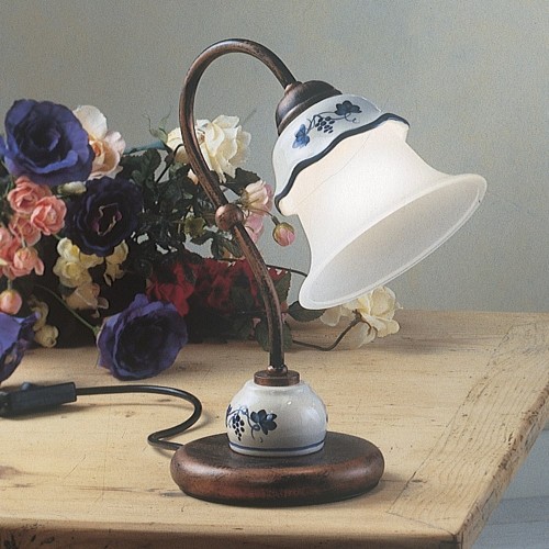 Wrought iron lamp and ceramic FL-164