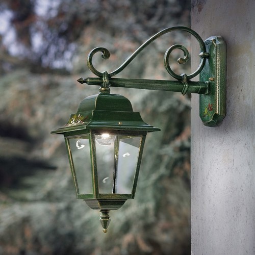 Green and gold outdoor wall light FL-192