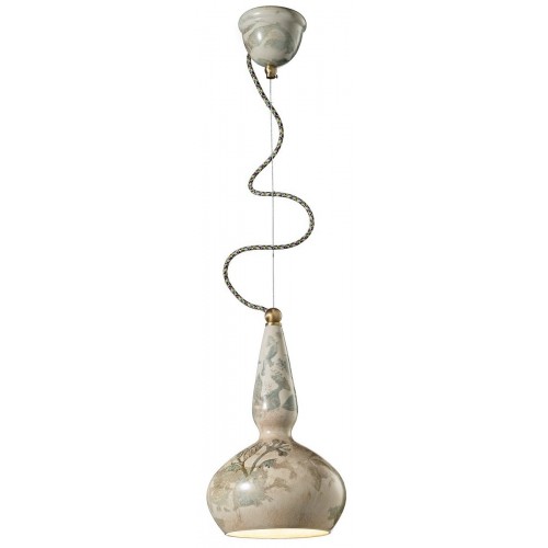 Lampadario a sospensione vintage in ceramica colorata vague FLR-5