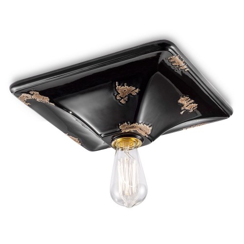 Vintage FLR-35  vintage black ceramic ceiling light