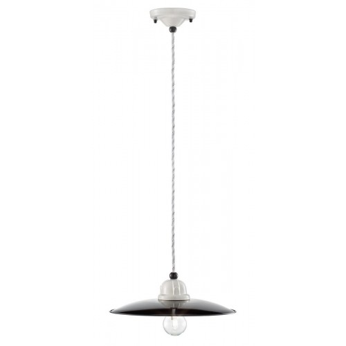 Lampadario a sospensione vintage in ceramica nero FLR-88