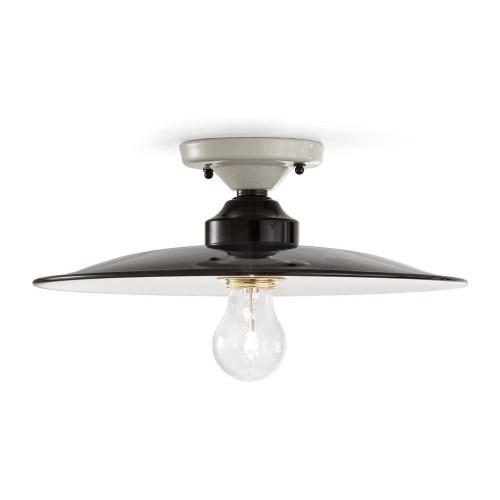 Black ceramic vintage FLR-89 ceiling light