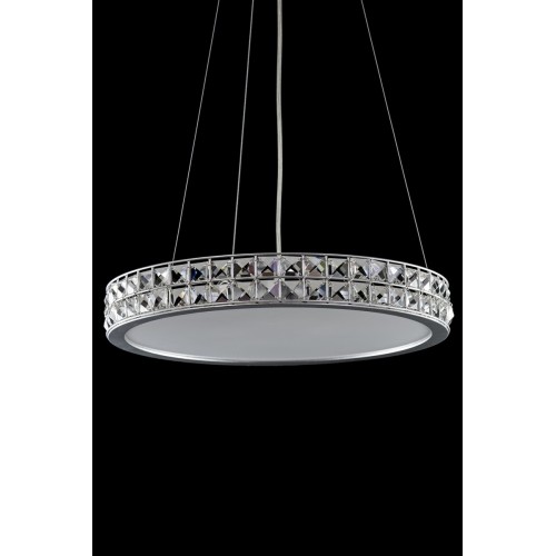 Round chandelier silver and crystal TP-12