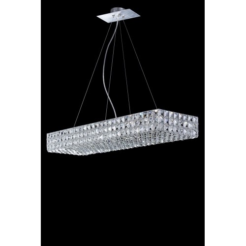 Modern chandelier in crystal and silver leaf TP-22