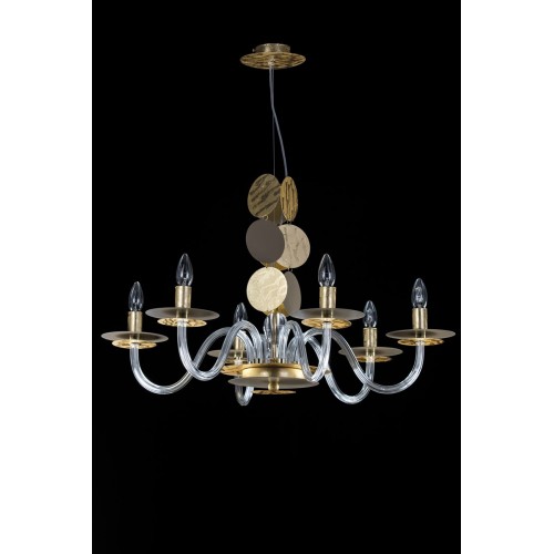 Crystal chandelier with gold discs TP-26