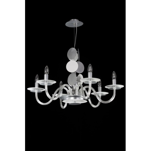 Crystal chandelier with silver discs TP-27