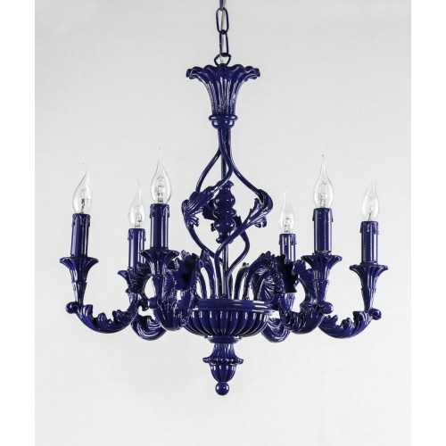 Blue wooden chandelier 6 lights TP-38