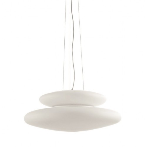 Modern chandelier in white blown glass  CIC-141