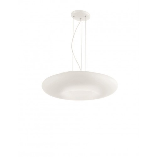 Modern chandelier in white  blown glass CIC-143