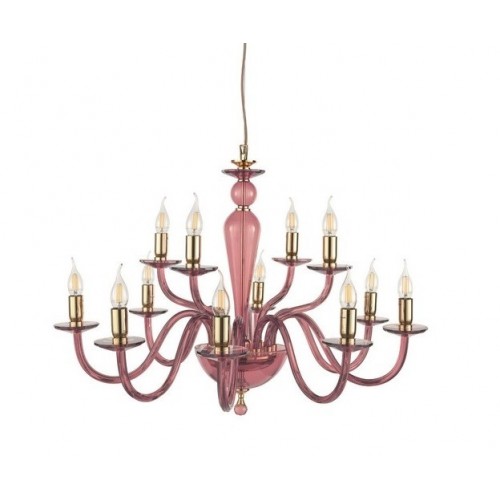 Glass chandelier and burgundy CIC-169