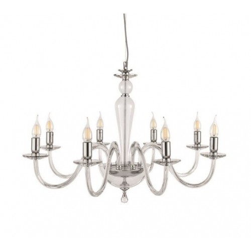 Classic pendant lamp in glass and clear crystal CIC-170