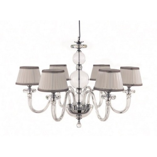 Crystal and glass chandelier with lampshades CIC-183