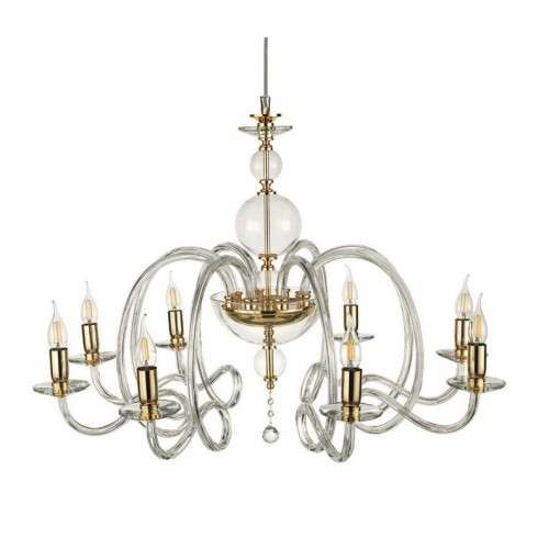 Glass chandelier and transparent gold crystal CIC-153