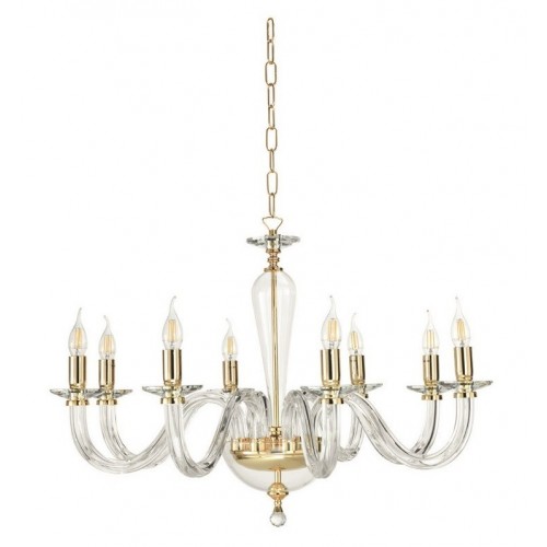 Crystal chandelier and transparent gold glass CIC-193