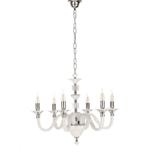 Crystal chandelier and white glass CIC-200