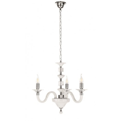 Crystal chandelier and white glass CIC-201