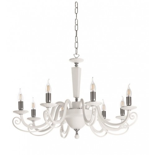 Crystal chandelier and white glass CIC-208