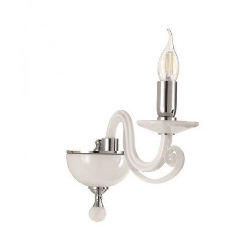 Wall lamp in crystal and white glass  CIC-212