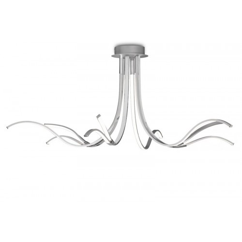 Led ceiling lamp in silver aluminum and chrome MN-38