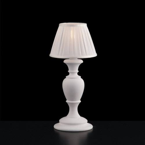 Lumetto lampada da comodino design contemporaneo bianco shabby damasco  bl77-lt.c.bco