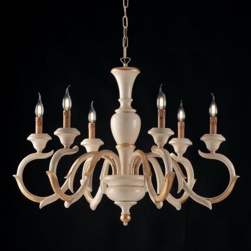 Bon-37 ivory and gold leaf chandelier