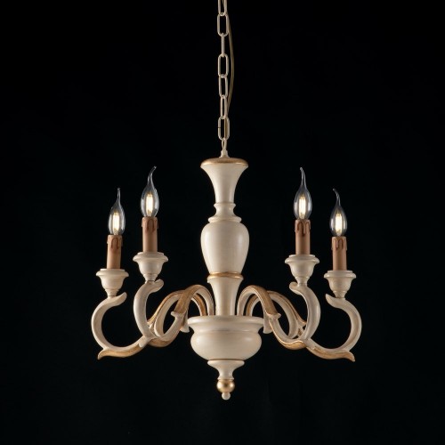 Bon-38 ivory and gold leaf chandelier