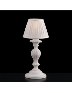 Lampada da comodino lumetto in legno bianco shabby chic bon-49