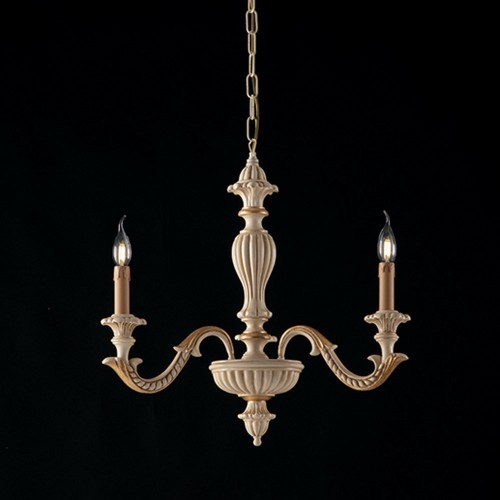 Ivory wood and gold leaf chandelier bon-55