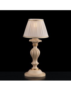 Lampada da comodino lumetto in legno avorio foglia oro Leonardo bon-57