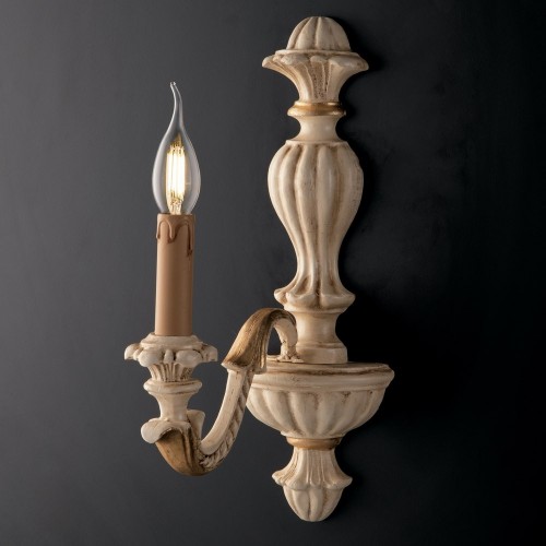 Wall lamp in ivory wood and gold leaf  bon-58