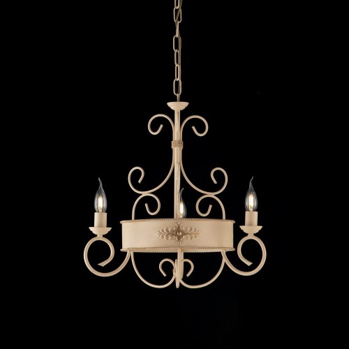 Wrought iron chandelier ivory decapè bon-71