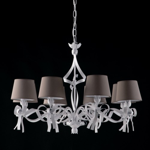 Shabby chic white wrought iron chandelier bon-72