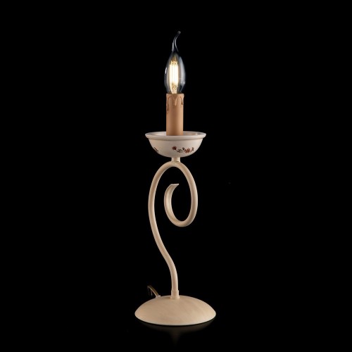 Ivory wrought iron table lamp moiré bonori bon-117