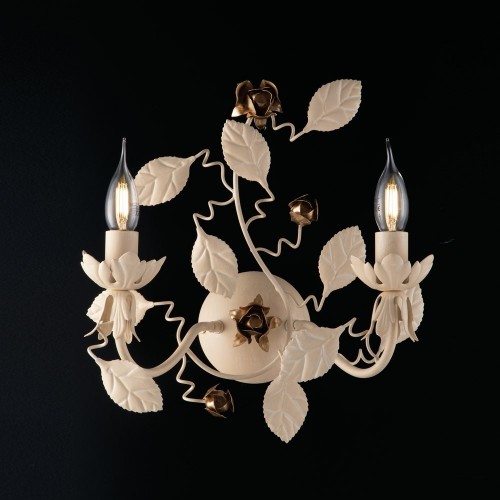 Bon-126 ivory wrought iron and gold wall light