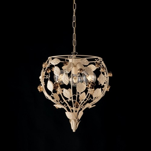 Bon-124 ivory wrought iron and  gold chandelier