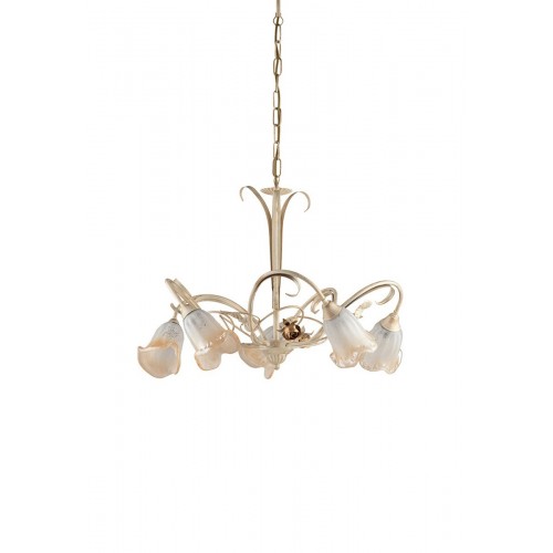 Ivory wrought iron chandelier and gold bon-8