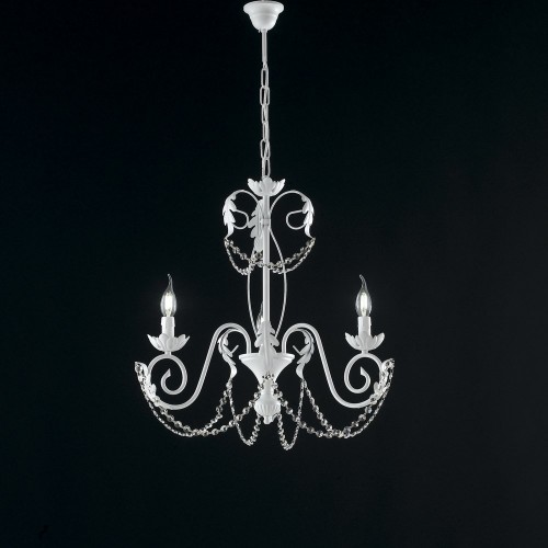 Shabby chic wrought iron chandelier crystal bon-29