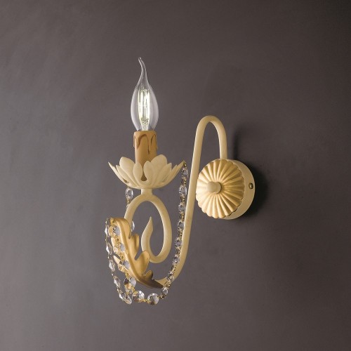 Wrought iron ivory  wall light bon-36