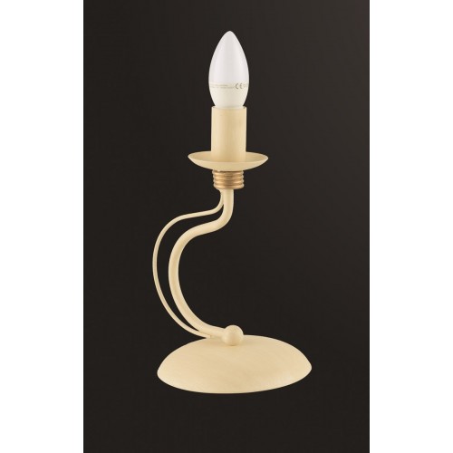 Table lamp in ivory wrought iron and rustic gold bon-51