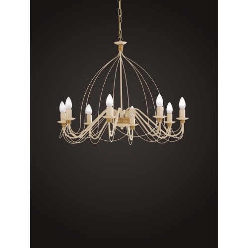 bon-48 ivory wrought iron and rustic gold chandelier