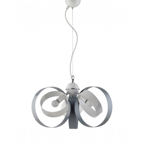 Modern white and gray chandelier 3 bubble lights bon-58