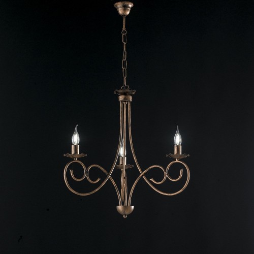 Wrought iron chandelier rust bon-99