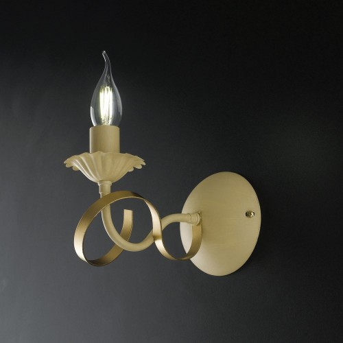 Wall light in ivory and gold wrought iron bon-109