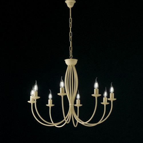 Ivory wrought iron chandelier bon-143